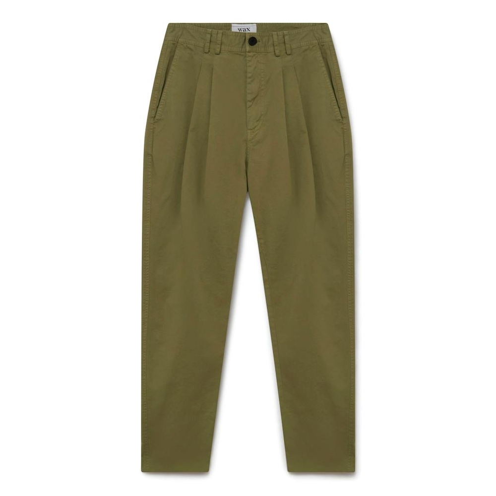 Wax London Pleated Cotton Twill Trousers